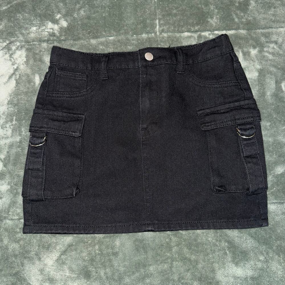 SHEIN Teen Black Cargo Mini Skirt Size 14Y Casual Utility Downtown Girl